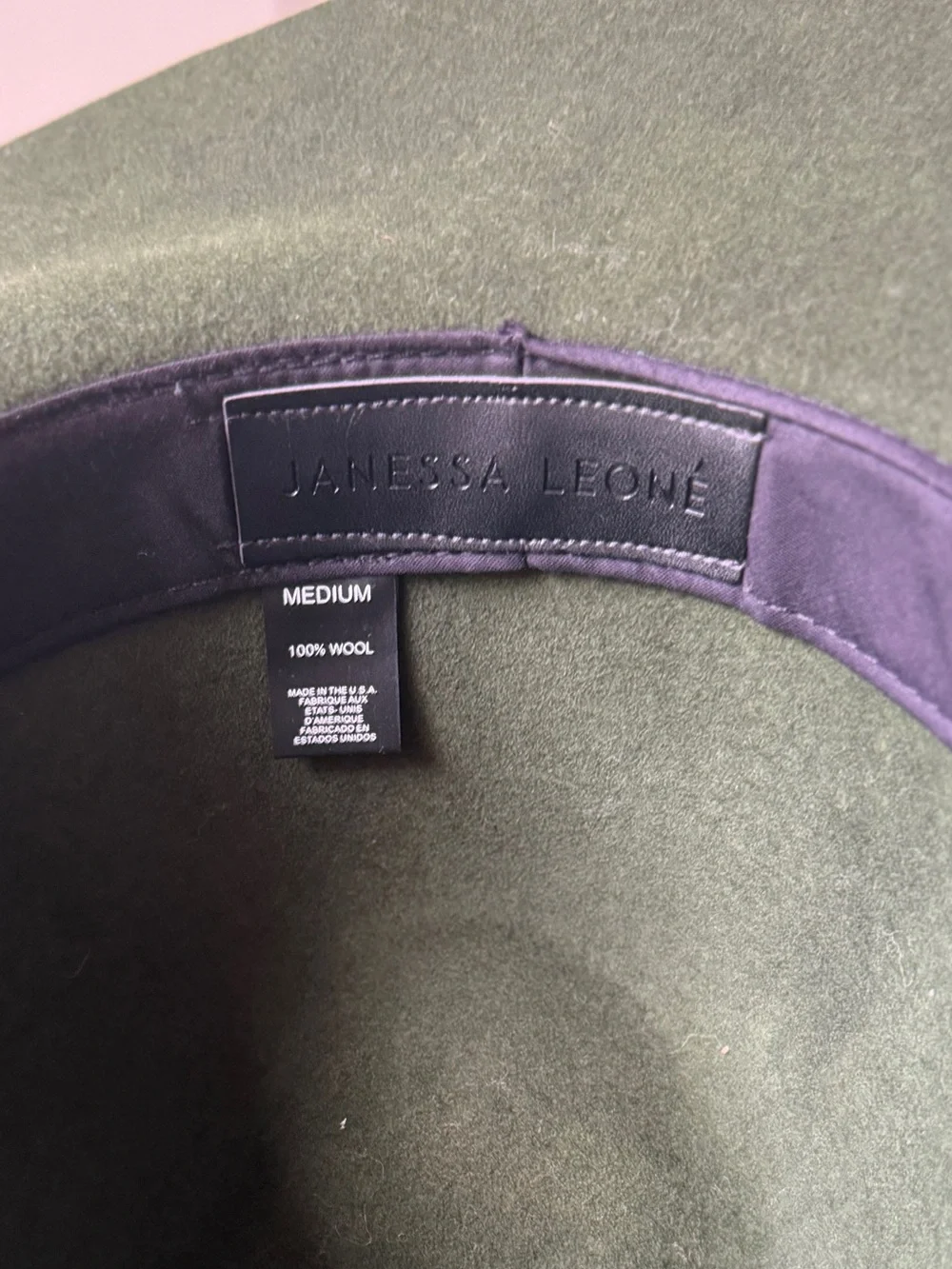 Janessa Leone Emery Deep Green Hat Medium
